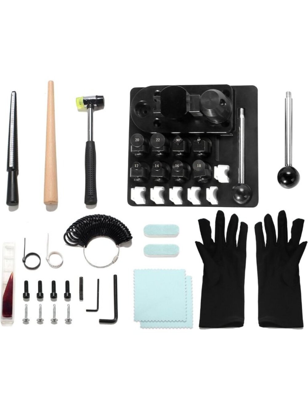14Pcs Ring Bending Tool Kit with Bender & Nylon Dies for DIY Spoon Rings